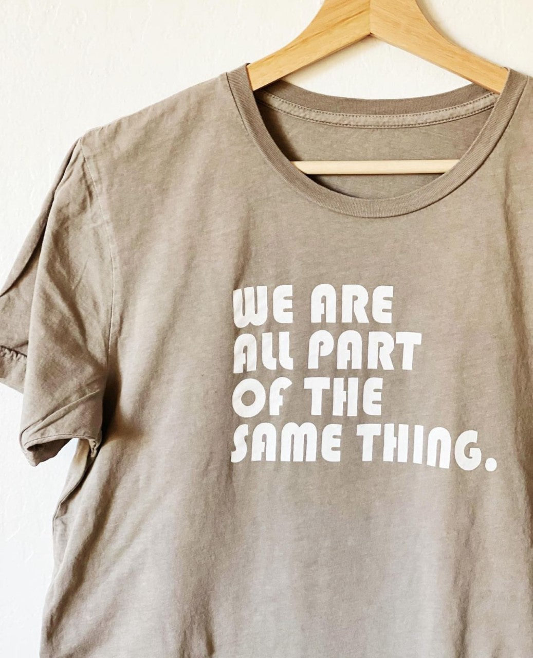 UNISEX 100% jersey cotton t-shirt screen printed with water based ink made, printed and sewn in usa.