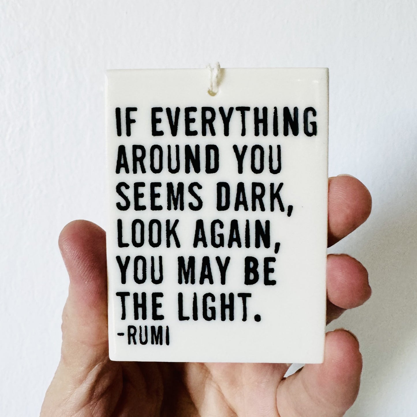 rumi quote ceramic wall tag