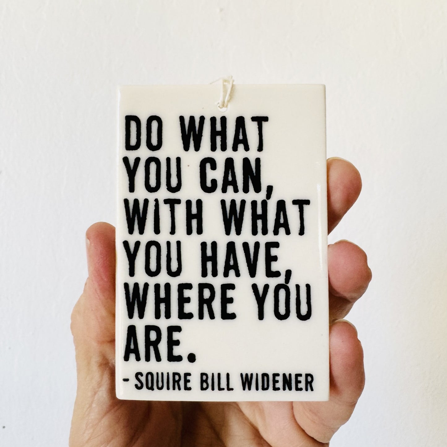 squire bill widener ceramic wall tag