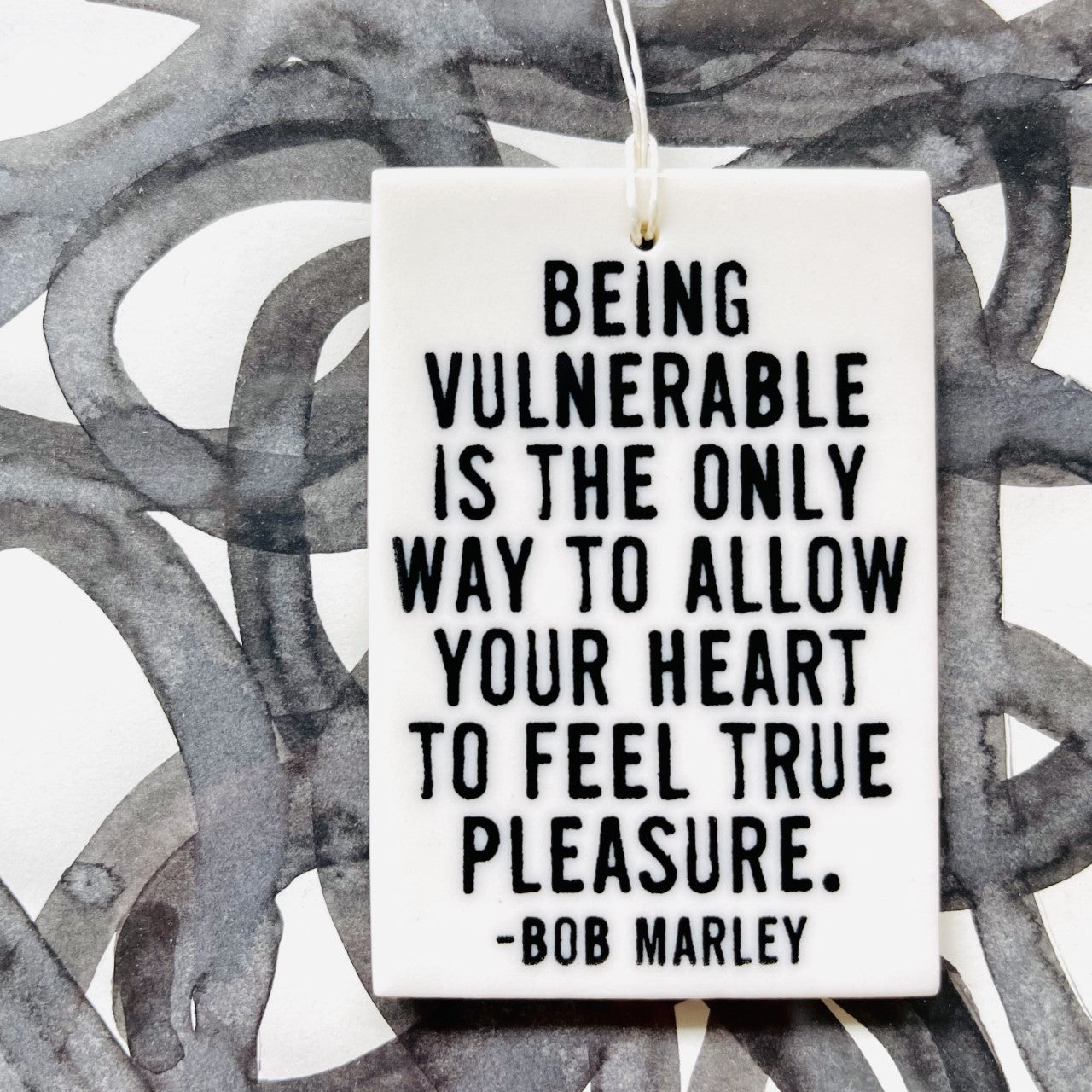 bob marley quote ceramic wall tag