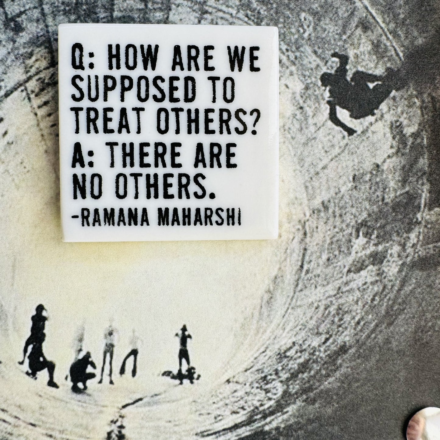 ramana maharshi quote ceramic magnet 1.69" w x 1.69" h