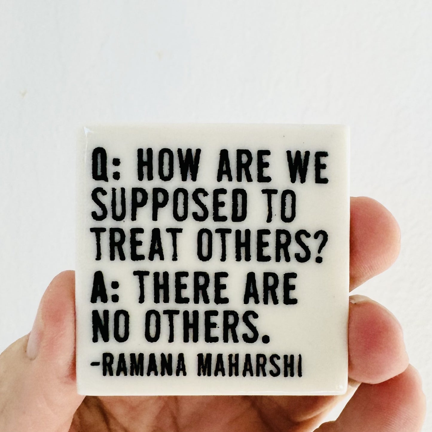 ramana maharshi quote ceramic magnet 1.69" w x 1.69" h