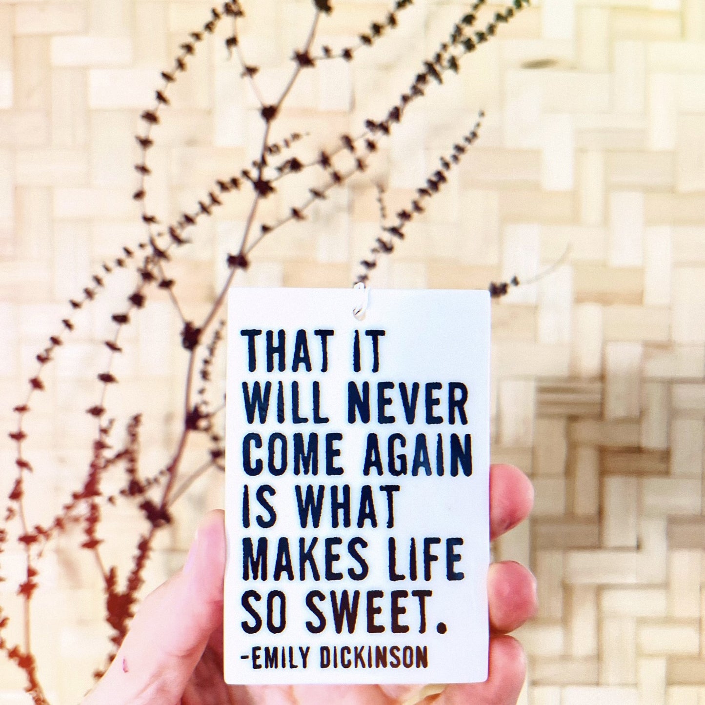 emily dickinson quote ceramic wall tag