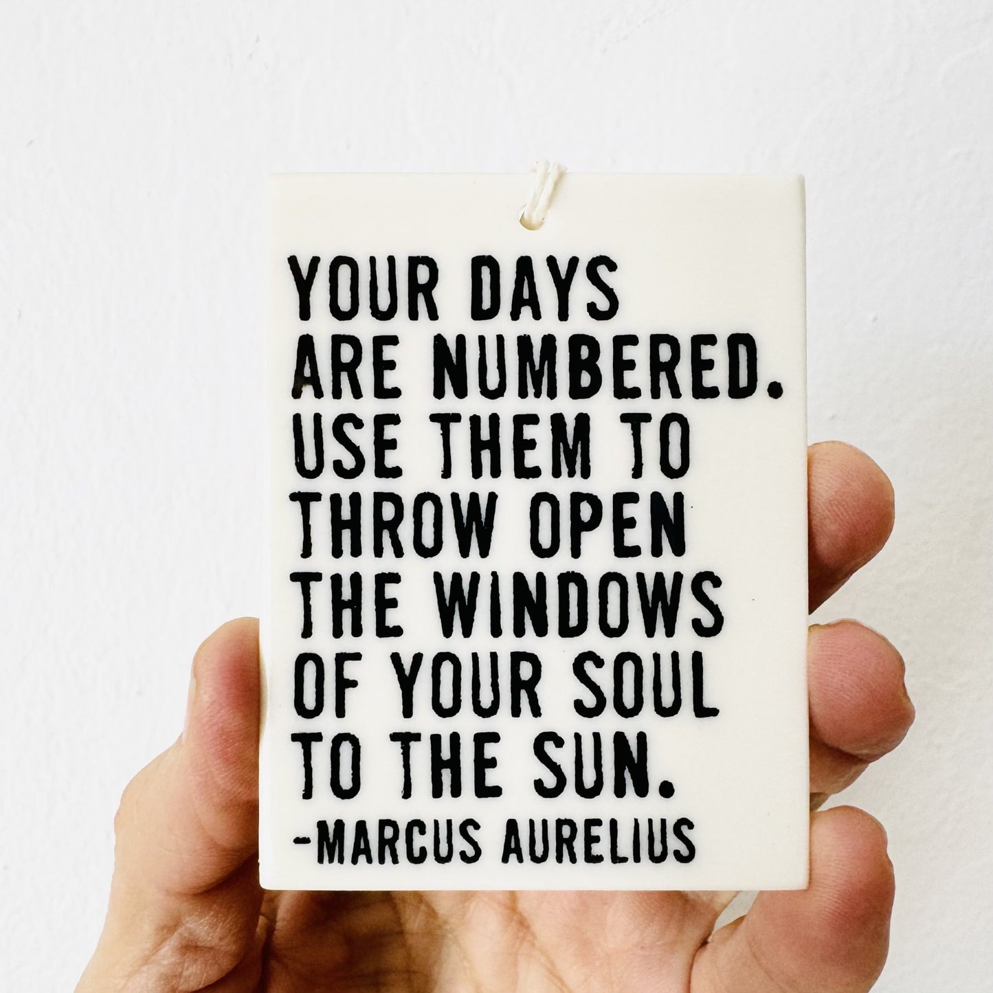 marcus aurelius quote ceramic wall tag