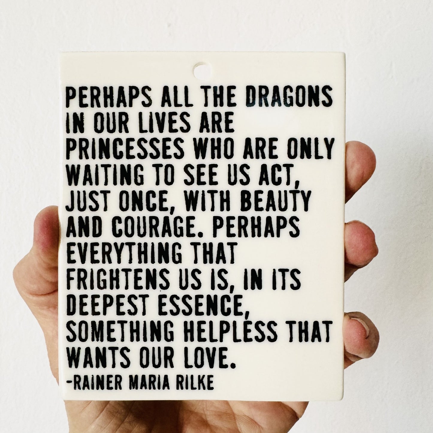 rainer maria rilke quote ceramic wall tile