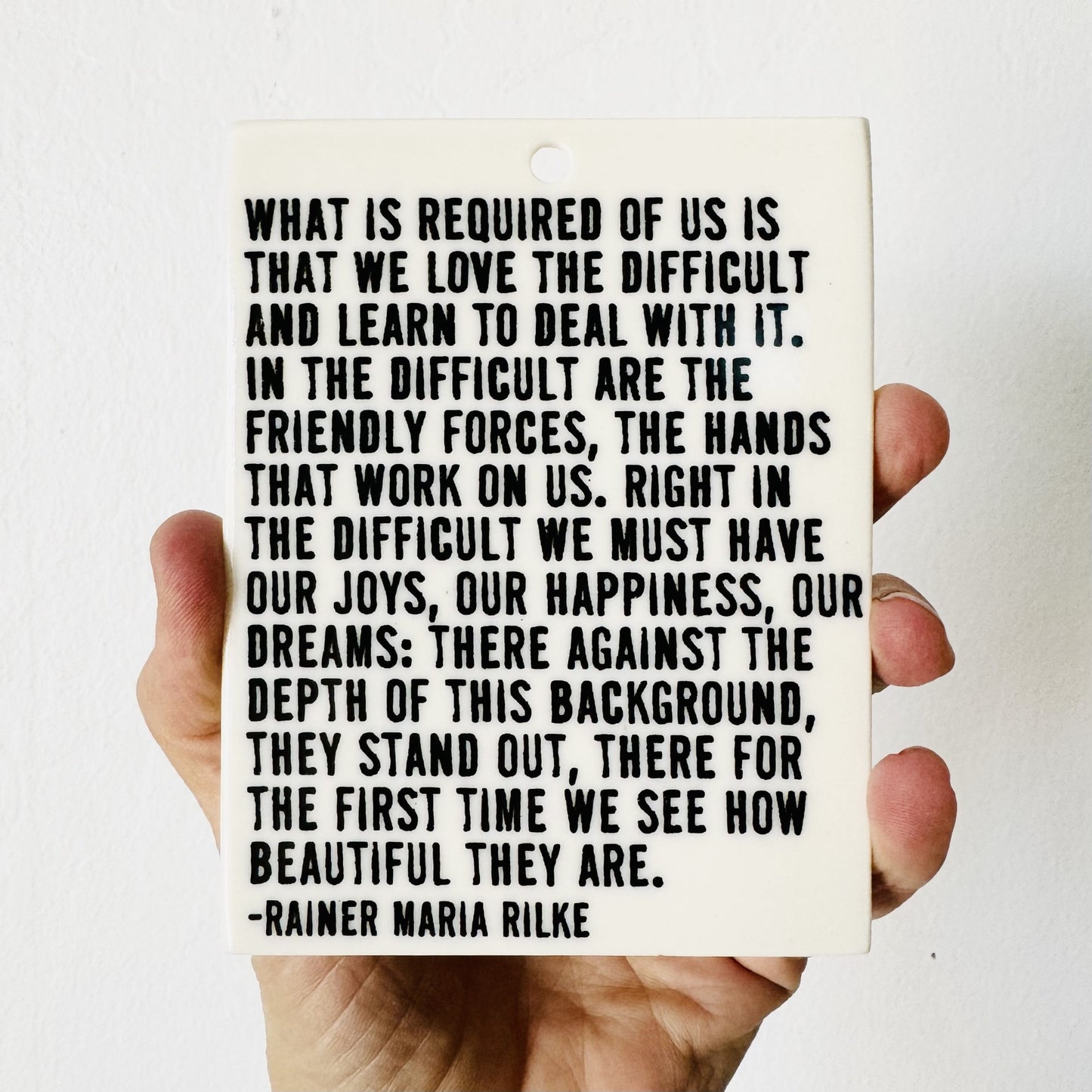 rainer maria rilke quote ceramic wall tile
