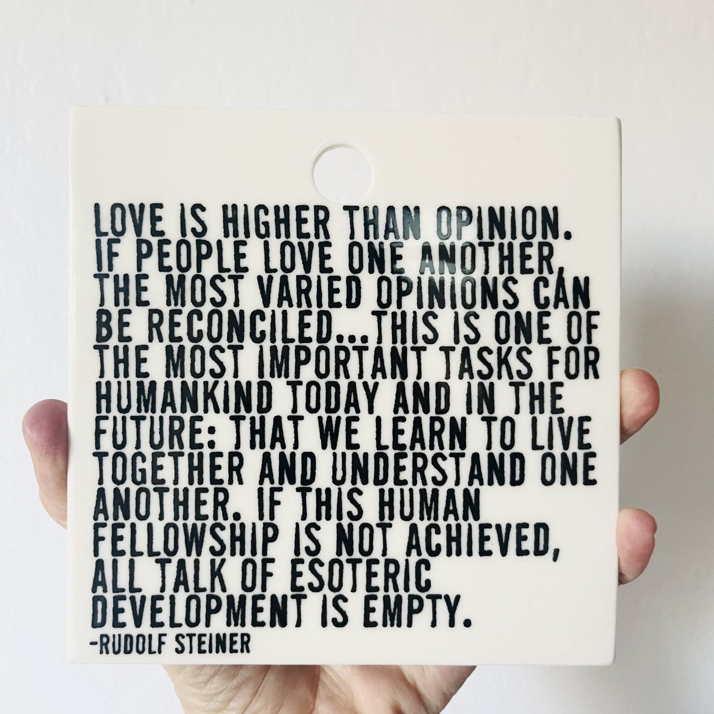 rudolf steiner quote ceramic wall tile