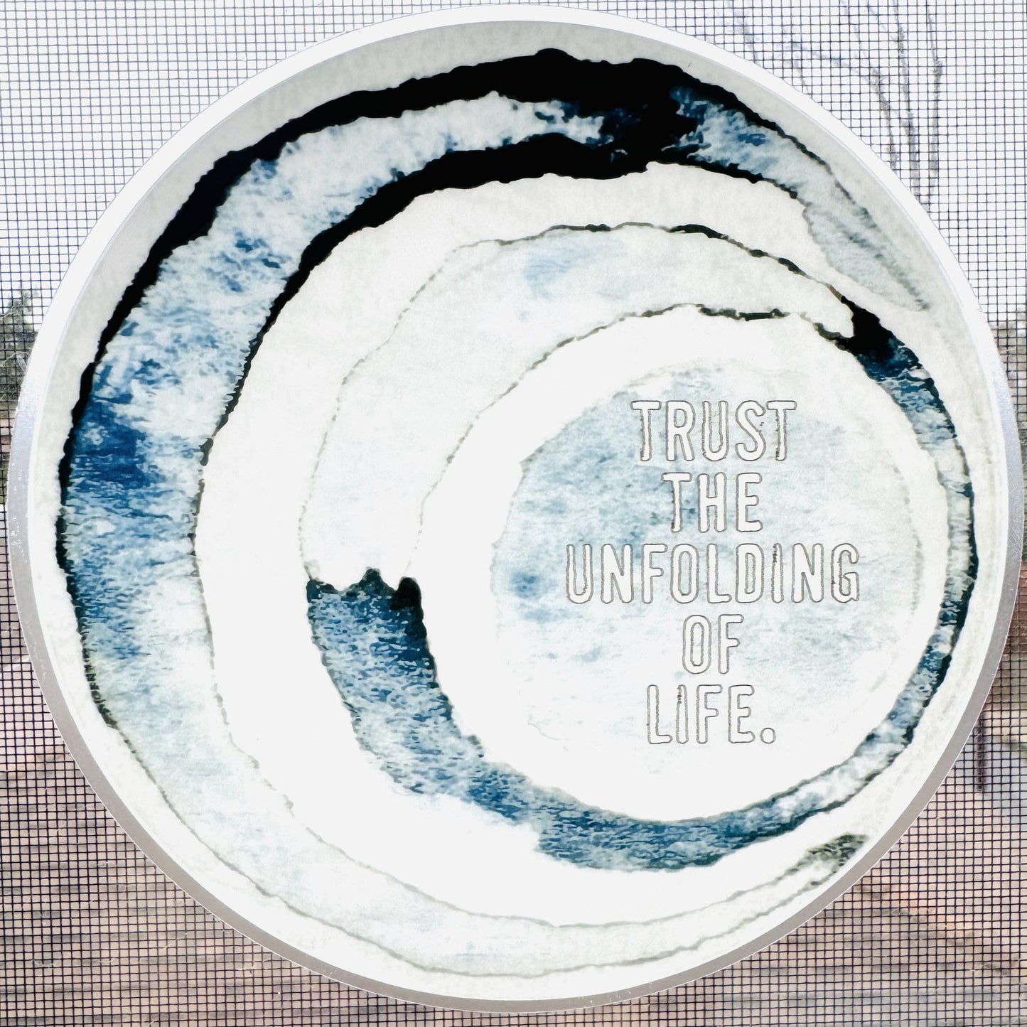 trust the unfolding of life hand painted pattern • water bottle sticker • journal sticker • window sticker