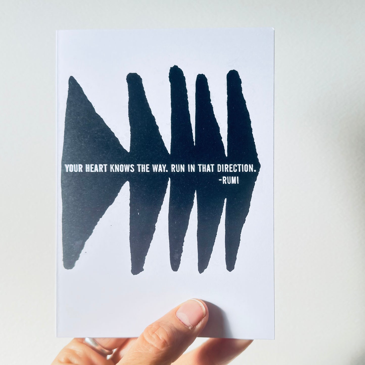 your heart knows the way rumi greeting card 4 1/8" w x 5 7/8"