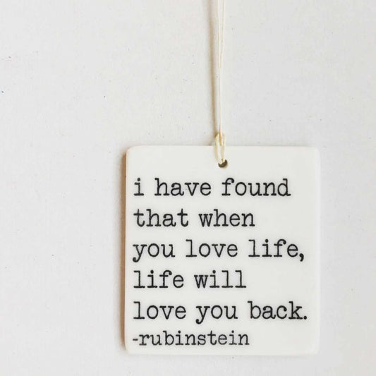 arthur rubinstein quote ceramic wall tag