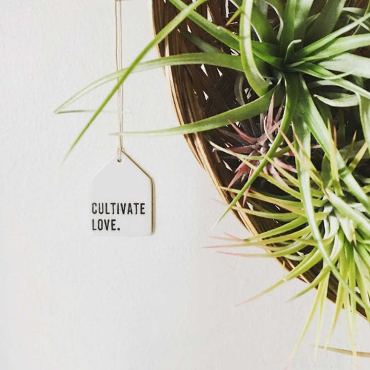 cultivate love ceramic wall tag