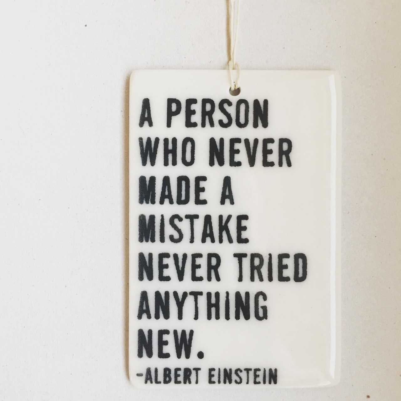 albert einstein quote ceramic wall tag