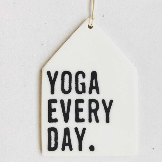 yoga everyday ceramic wall tag