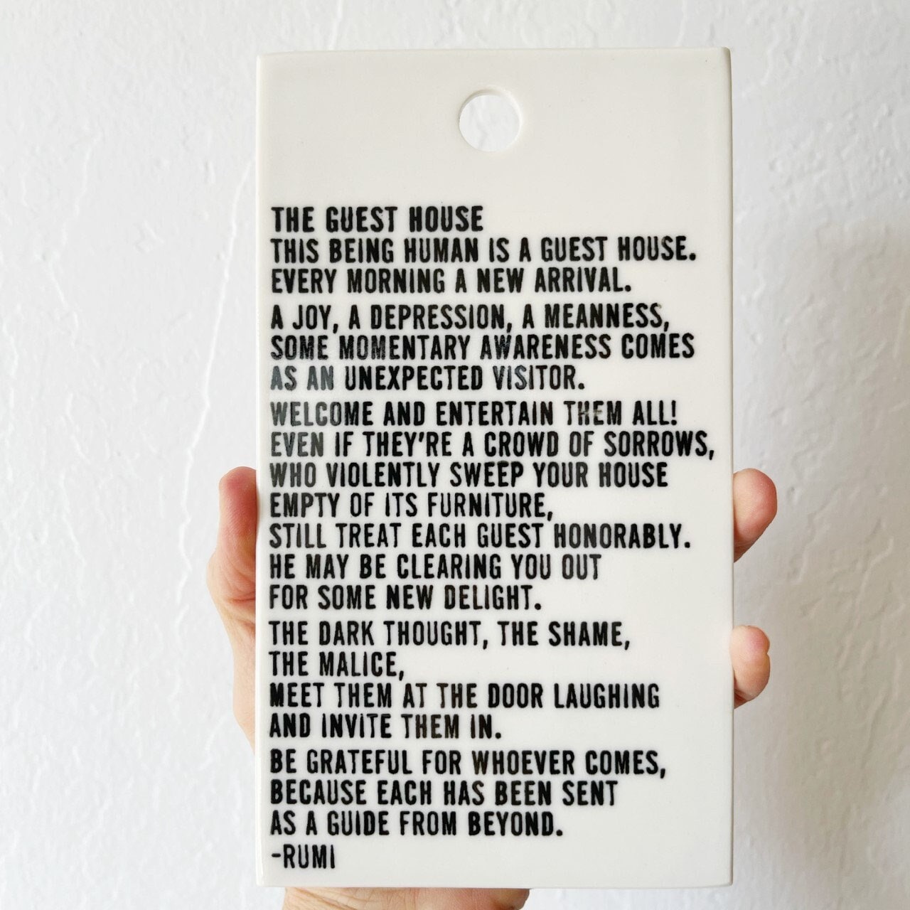 rumi quote ceramic wall tile