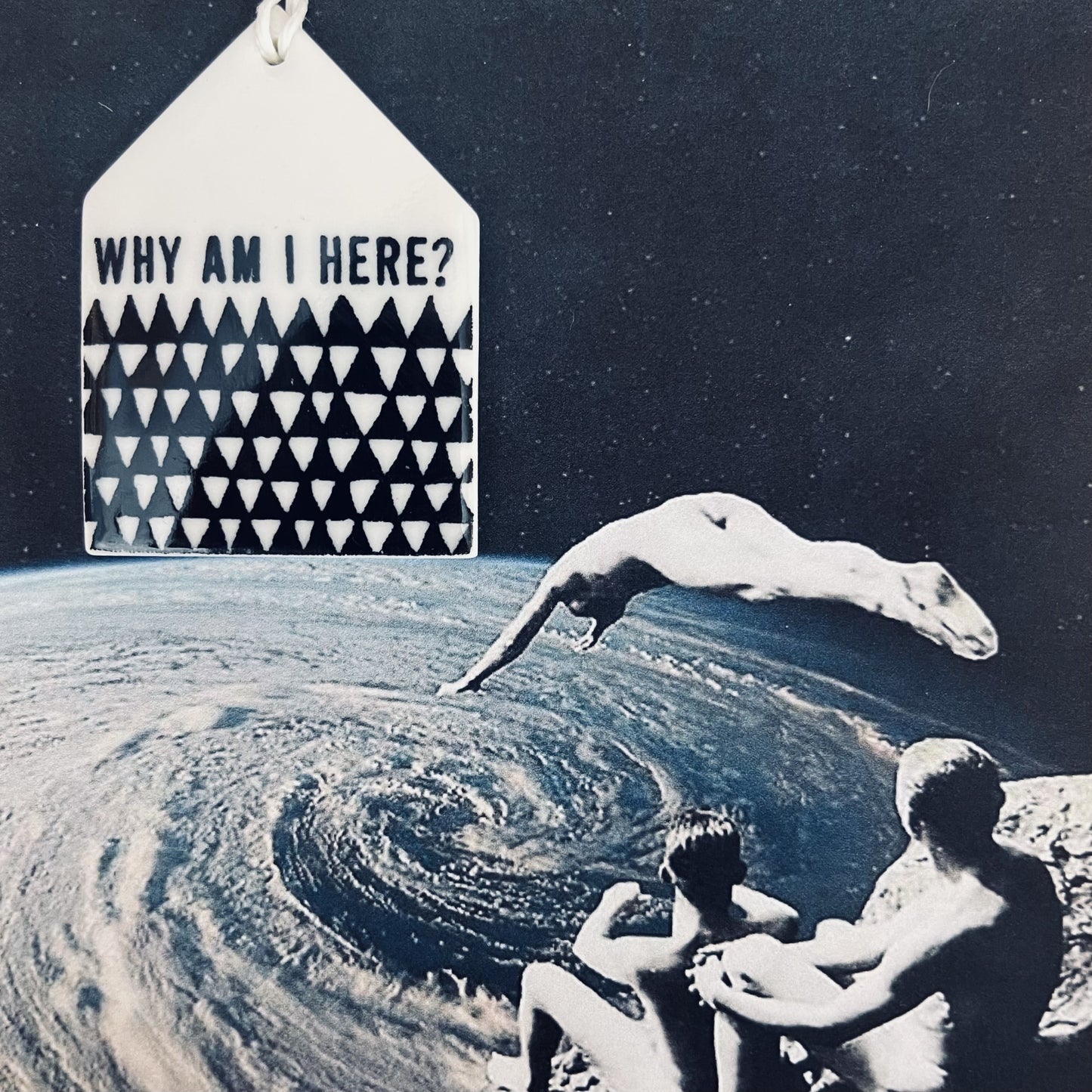 why am i here ceramic wall tag