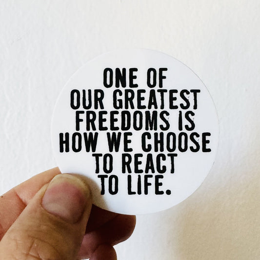 2" round vinyl sticker one of our greatest freedoms • water bottle sticker • journal sticker