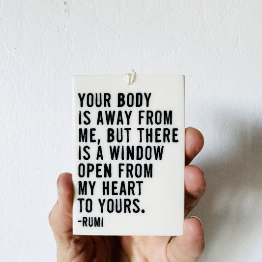 rumi quote ceramic wall tag