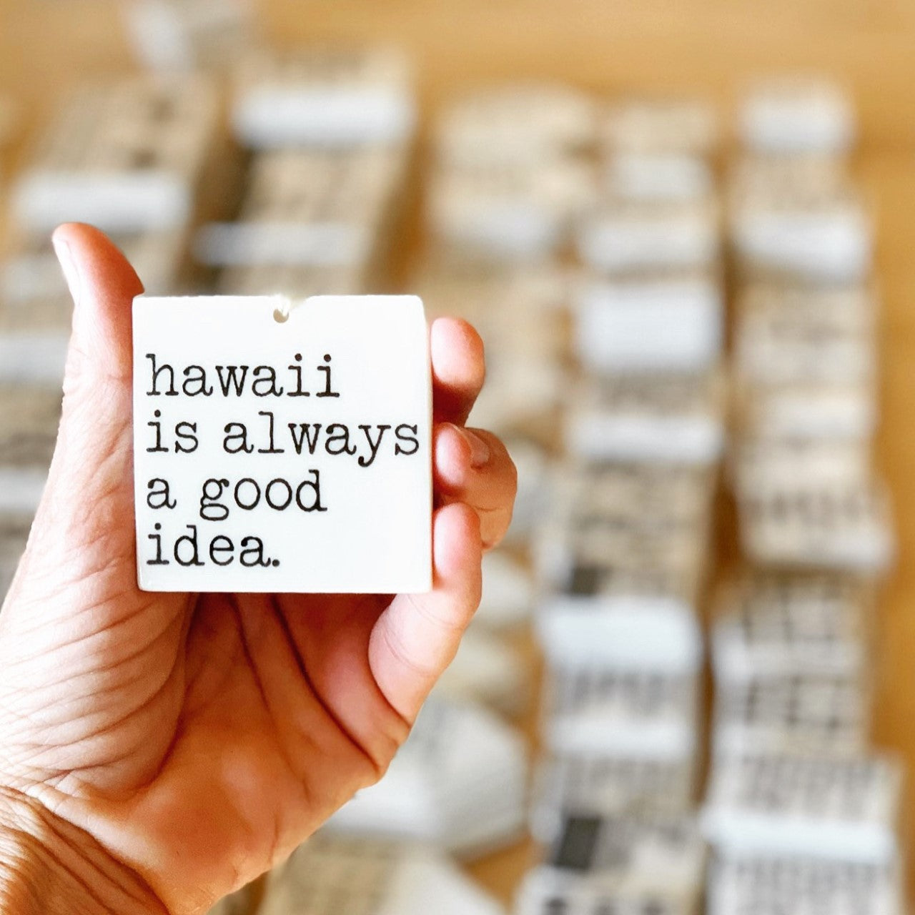hawaii is always a good idea ceramic wall tag