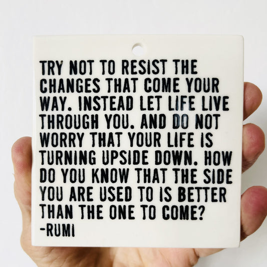 rumi quote | rumi wall tile | rumi poetry | rumi poem | screenprinted ceramics | trust