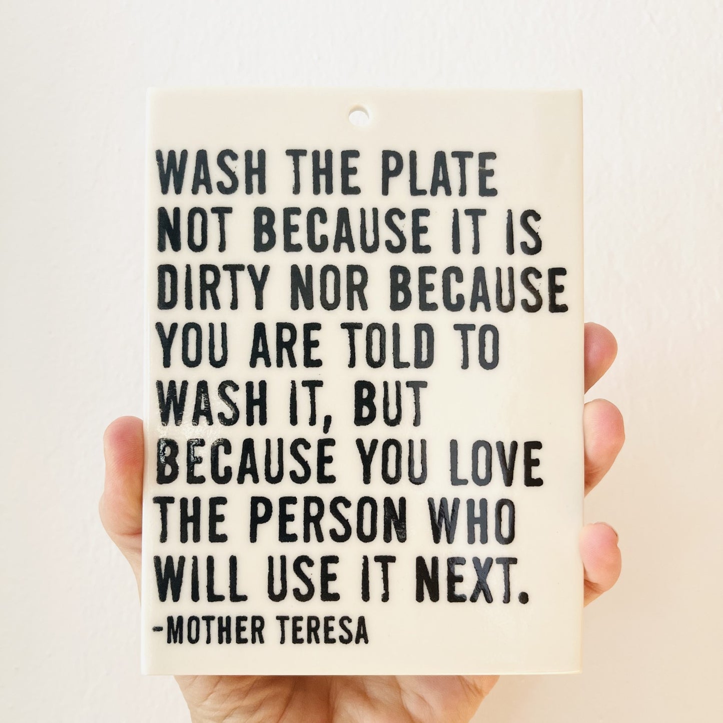 mother teresa quote | ceramic wall tile | ceramic wall art | ceramic tile | kitchen art| family | daily reminder