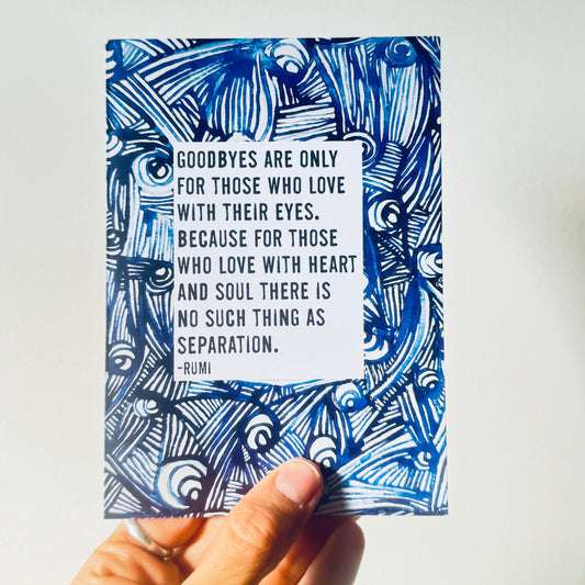 goodbyes rumi greeting card 4 1/8" w x 5 7/8"