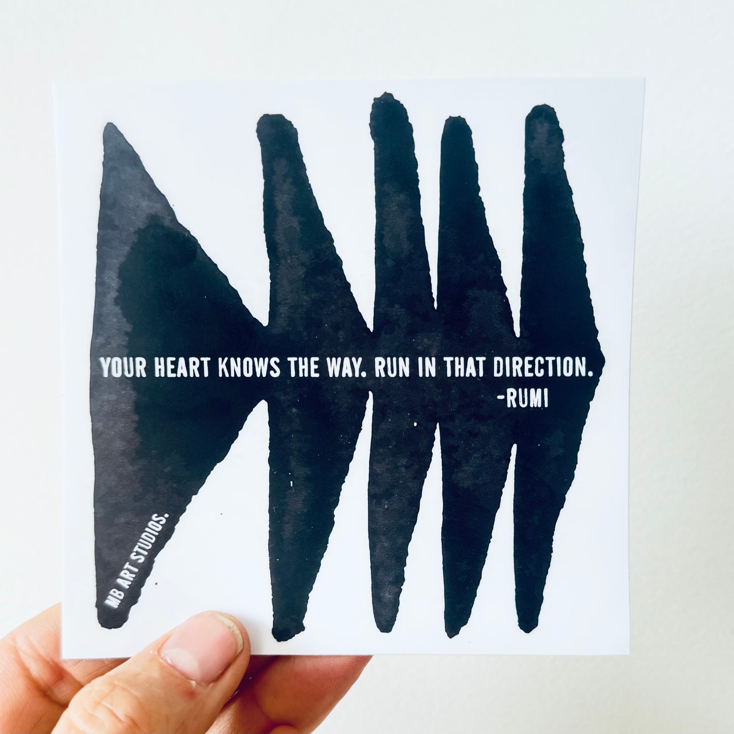 4" w x 4" h rumi vinyl sticker hand painted pattern • bumper sticker • water bottle sticker • journal sticker