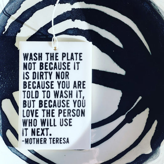 mother teresa quote | ceramic wall tag | ceramic wall art | ceramic tile | kitchen art| family | daily reminder