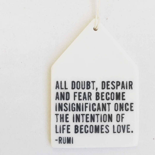 rumi quote | rumi wall hanging | rumi wall art | rumi poetry | rumi poem| ceramic wall tag | inner peace | meditation | love quote
