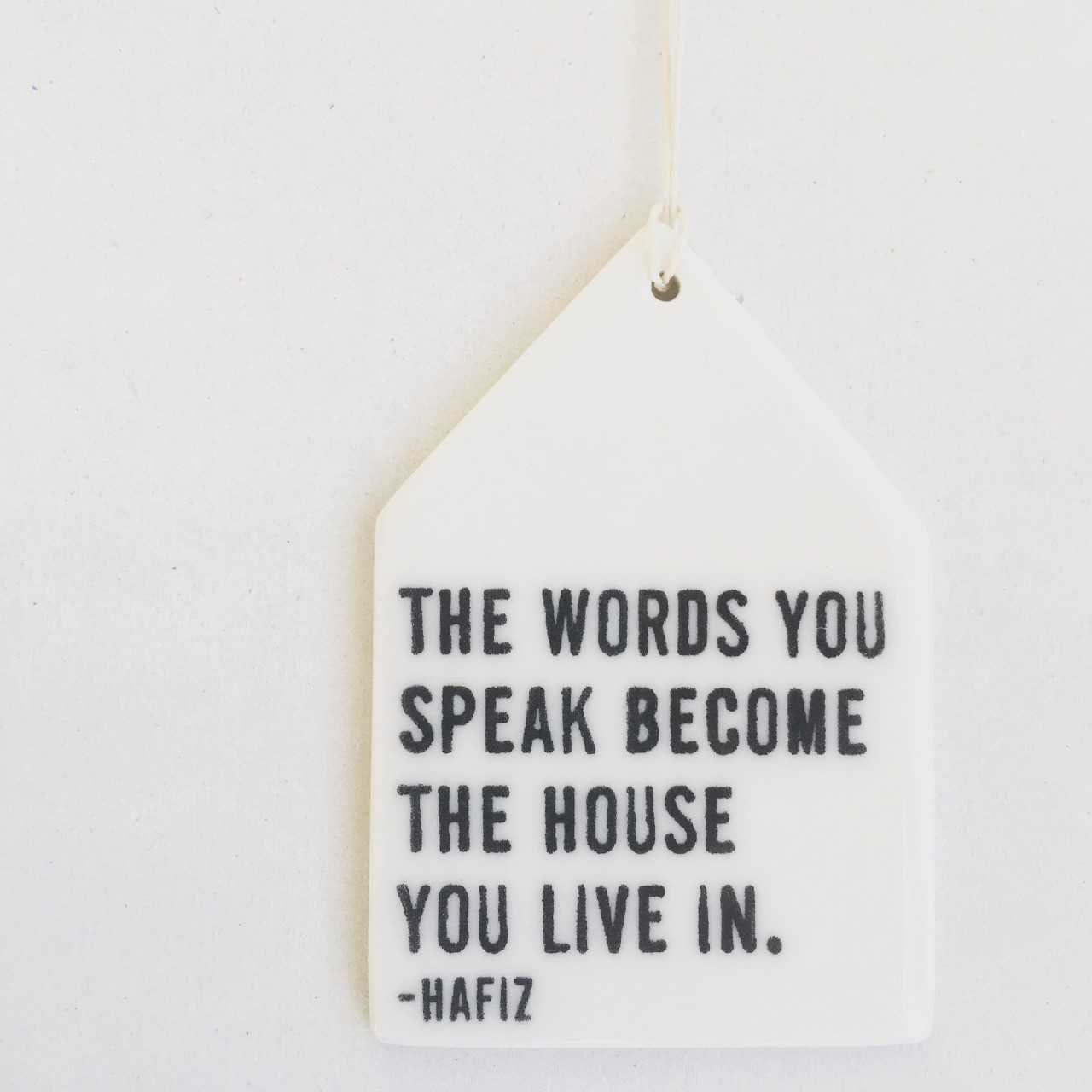hafiz wall hanging | hafiz quote | hafez quote | ceramic wall tag | screenprinted ceramics | meaningful gift | parenting | daily reminder