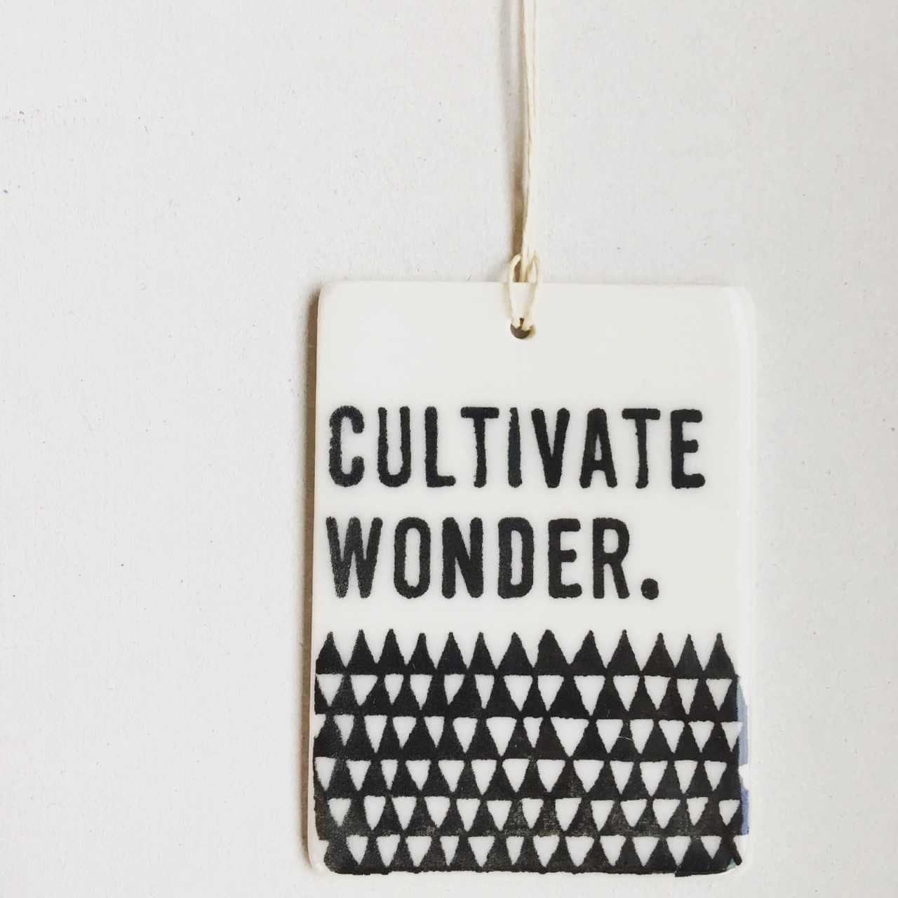 cultivate wonder | ceramic wall tag | ceramic wall art | never stop learning | graduation gift | gift for student | keep learning