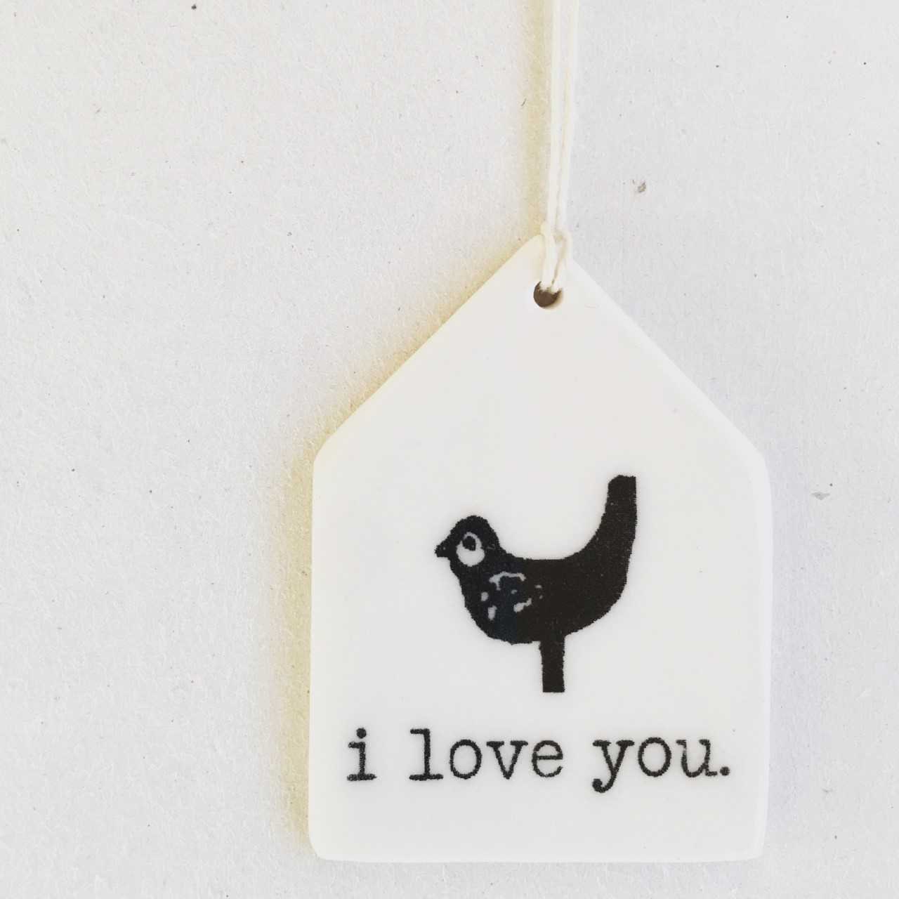 i love you | love quote | ceramic wall tag | ceramic wall art | porcelain | minimalist design | home decor | meaningful gift