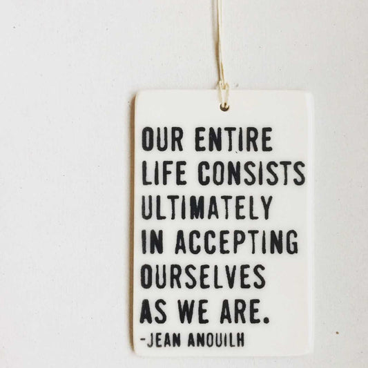 jean anouilh ceramic wall tag