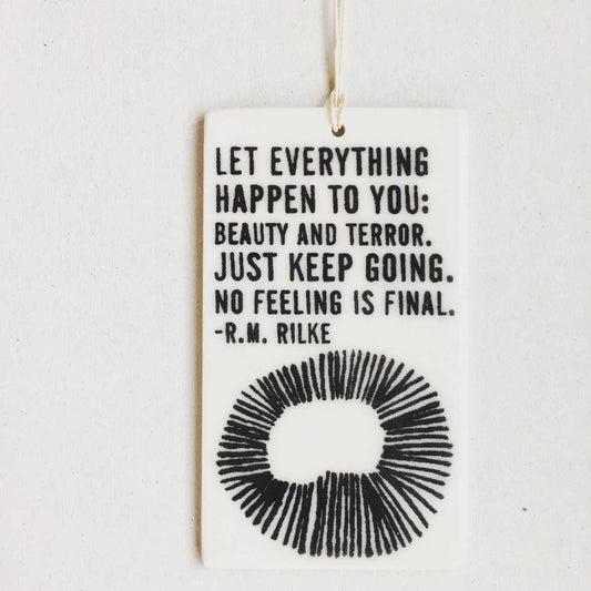 rainer maria rilke quote ceramic wall tag
