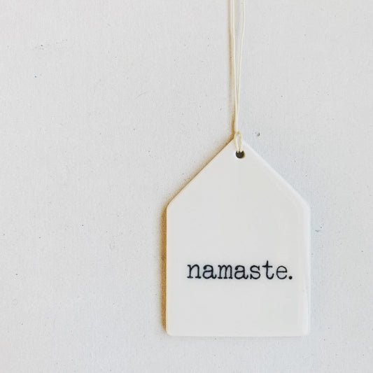 namaste quote | namaste wall art | yoga art | ceramic wall tag | minimalist design | home decor | meaningful gift