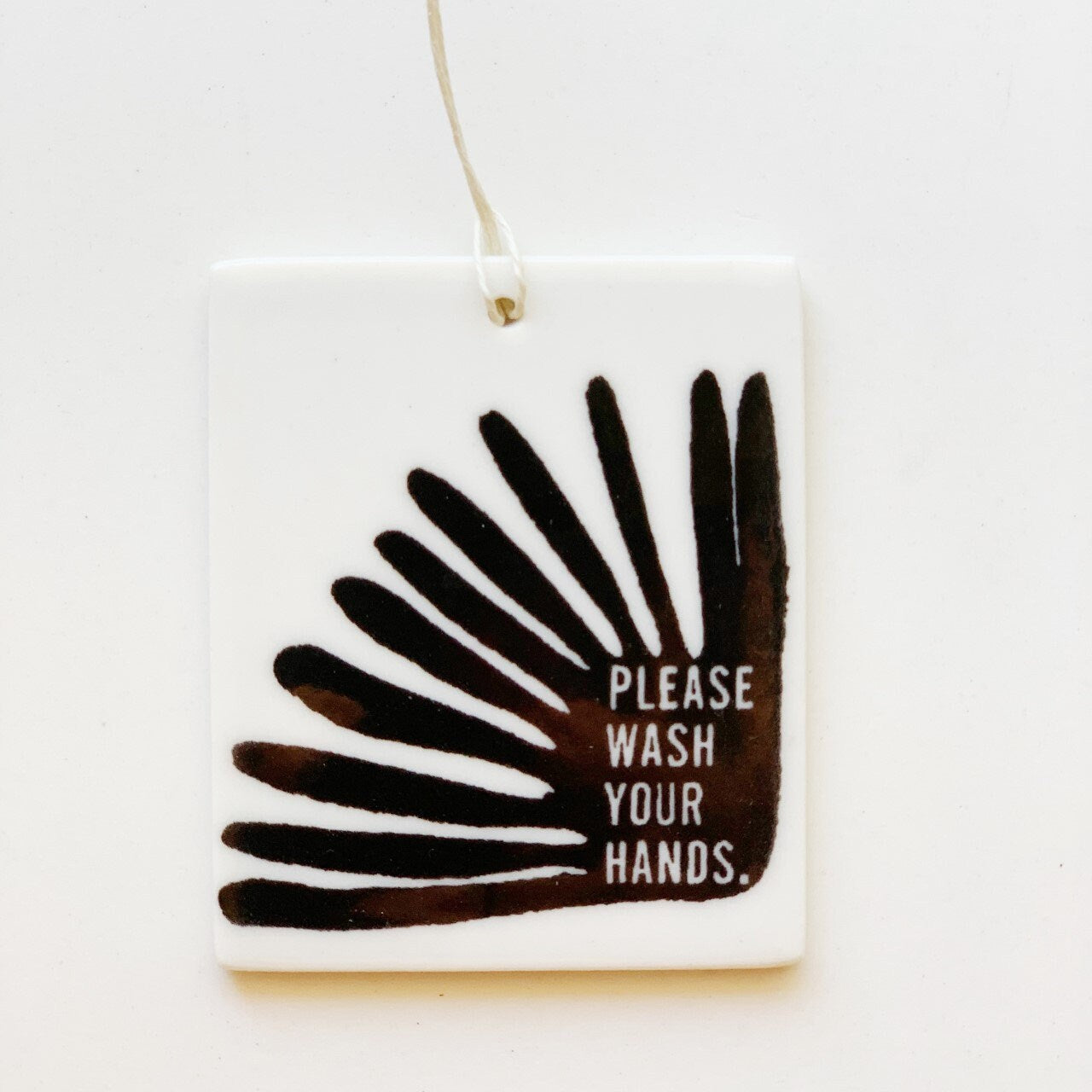 please wash your hands sign ceramic wall tag