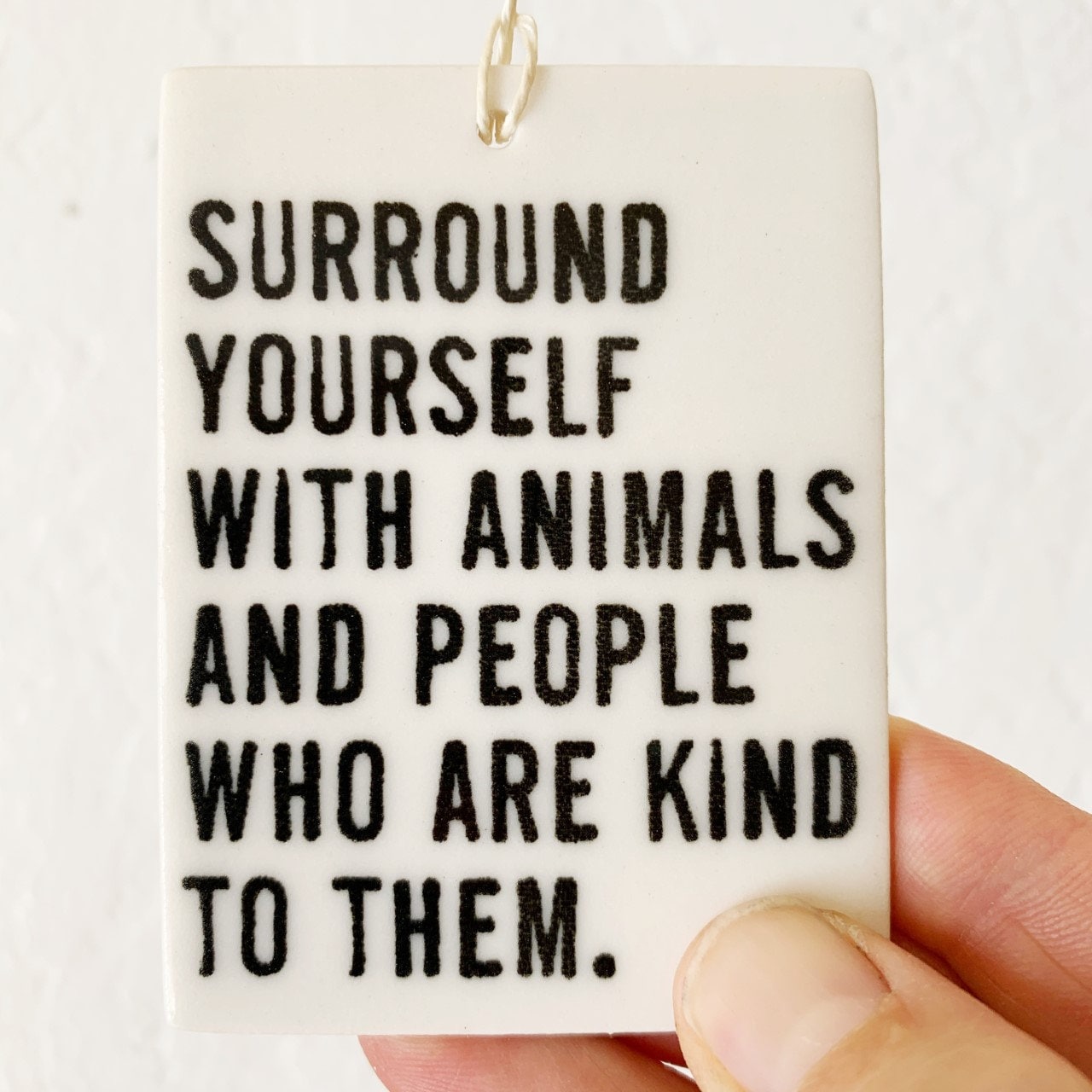 animal lover | be kind to animals | ceramic wall tag | ceramic wall tile | ceramic wall art |screenprinted ceramics | animal quotes