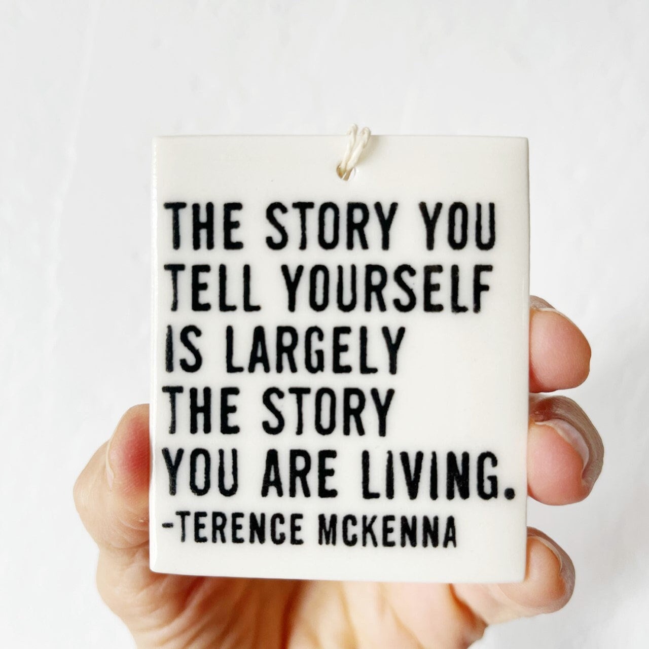 terence mckenna | terrence mckenna | ceramic wall tag | ceramic wall art | screenprinted ceramics | self love | your story | daily reminder