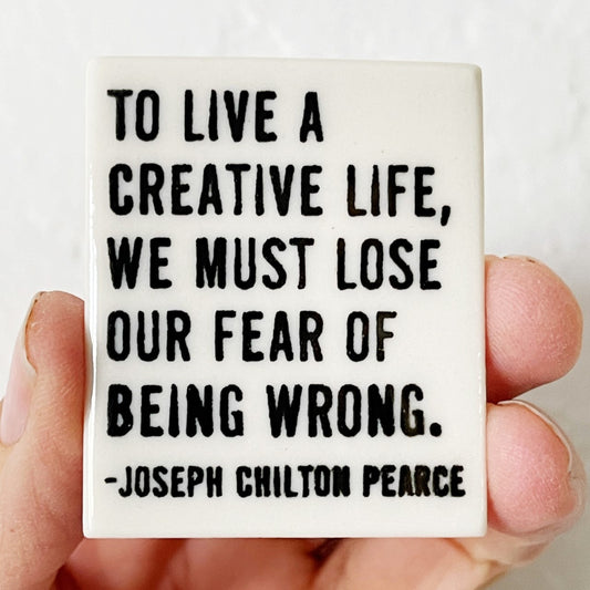 joseph chilton pearce | ceramic magnet | creativity | gift for artist | ceramic magnet | screenprinted ceramics | kitchen art