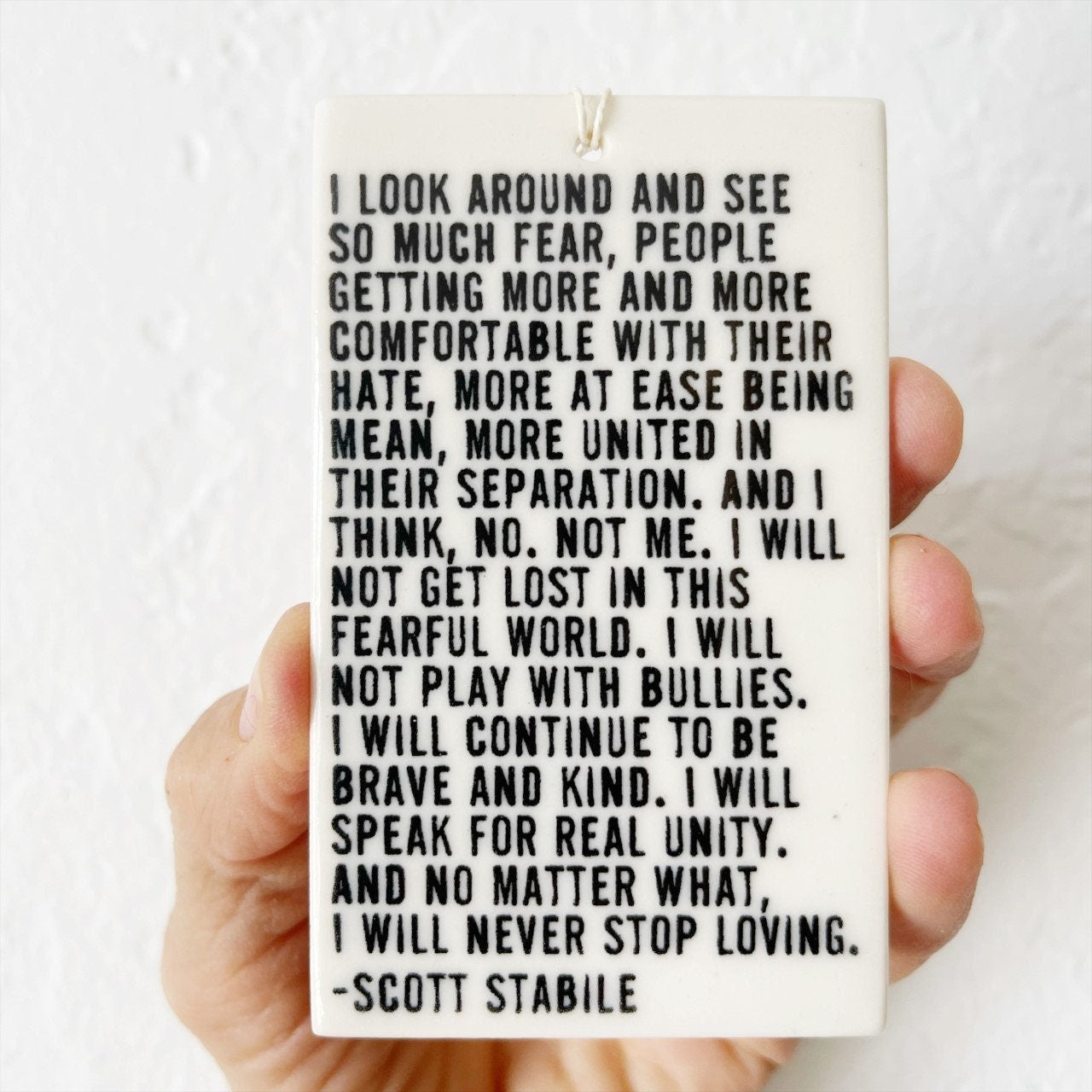 scott stabile | big love | ceramic wall tag | ceramic wall art | minimalist design | home decor | meaningful gift | love quotes | unity