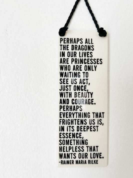 rainer maria rilke wall hanging | rainer maria rilke quote | rilke quote | ceramic wall art | meaningful gift | wisdom quote