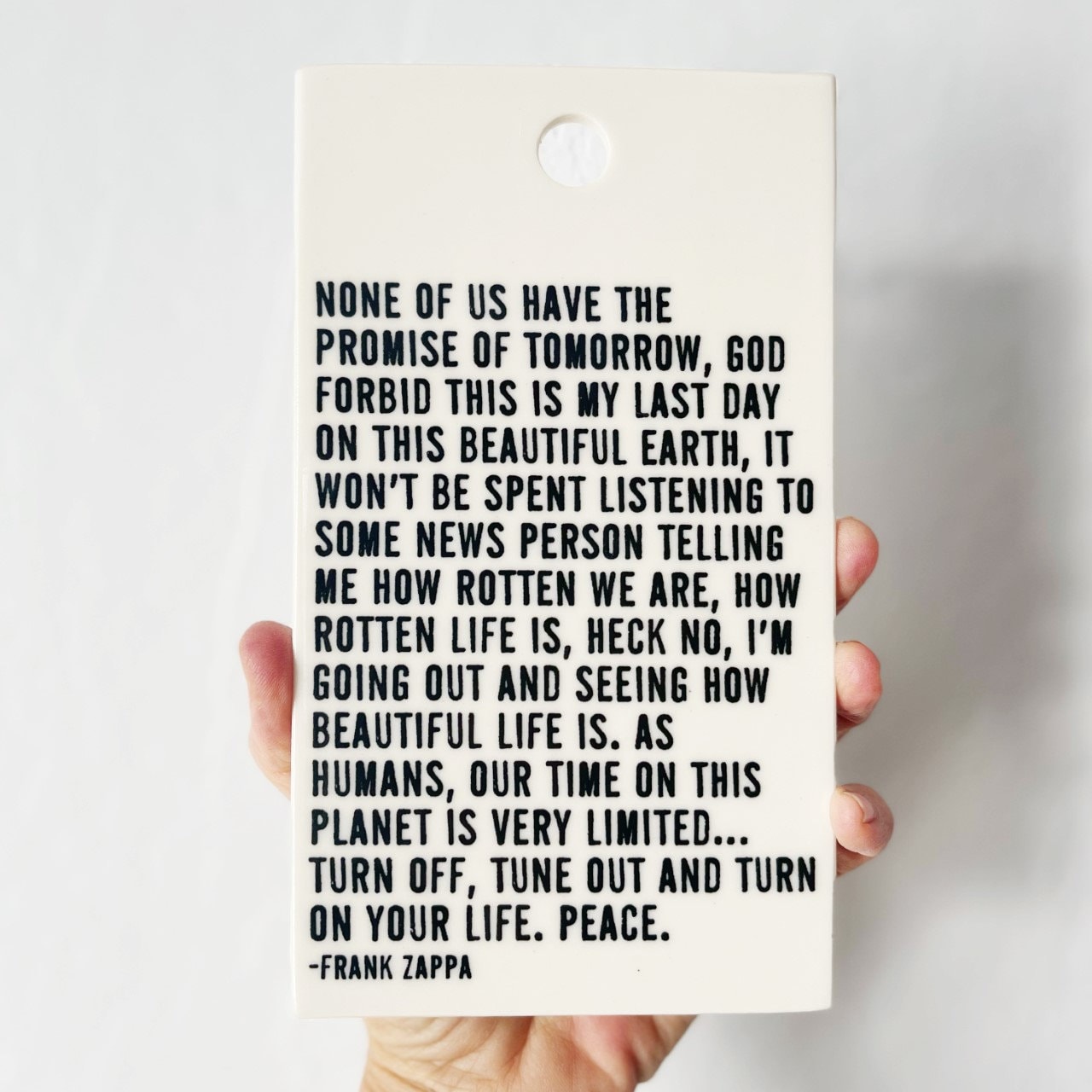 frank zappa | ceramic wall tile | ceramic wall plaque | ceramic wall art | screen printed | screenprinted | boho home | minimalist