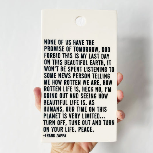 frank zappa quote ceramic wall tile