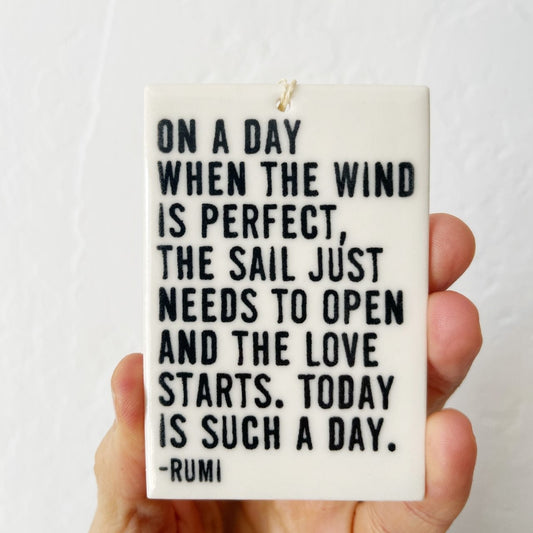 rumi quote ceramic wall tag