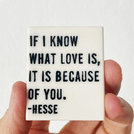 herman hesse | hesse quote | ceramic magnet | love quote | ceramic magnet | screenprinted ceramics | fridge magnet | kitchen art