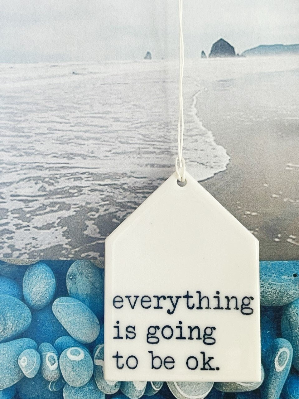 everything is going to be ok ceramic wall tag